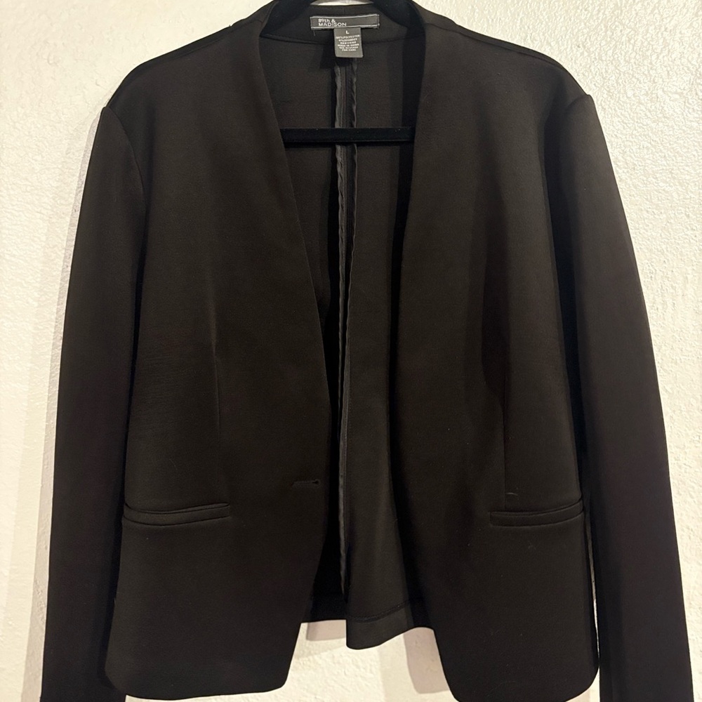 89th & Madison Black Open-Front Women's Blazer Jacket